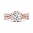 FlyerFit® 18K Pink Gold Split Shank Engagement Ring