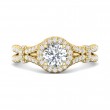 FlyerFit® 18K Yellow Gold Split Shank Engagement Ring