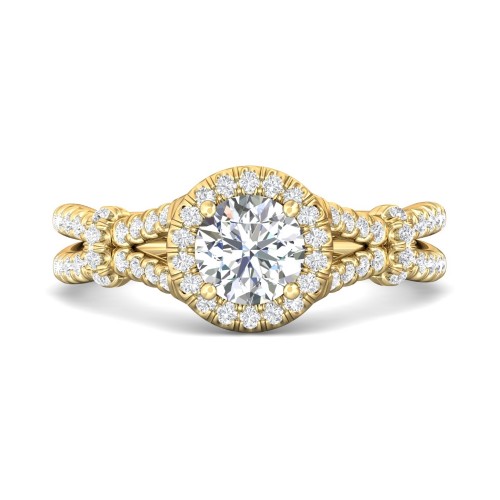 FlyerFit&reg; 14K Yellow Gold Split Shank Engagement Ring
