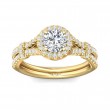 FlyerFit® 18K Yellow Gold Split Shank Engagement Ring