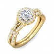 FlyerFit® 18K Yellow Gold Split Shank Engagement Ring