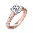 FlyerFit® 14K Pink Gold Micropave Engagement Ring