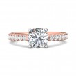 FlyerFit® 18K Pink Gold Shank And White Gold Top Micropave Engagement Ring