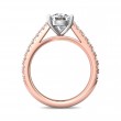 FlyerFit® 18K Pink Gold Shank And White Gold Top Micropave Engagement Ring