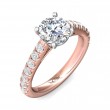 FlyerFit® 18K Pink Gold Shank And White Gold Top Micropave Engagement Ring