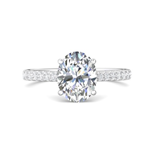 FlyerFit&reg; 14K White Gold Micropave Engagement Ring