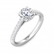 FlyerFit® 14K White Gold Micropave Engagement Ring