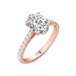 FlyerFit® 14K Pink Gold Micropave Engagement Ring