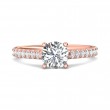 FlyerFit® 18K Pink Gold Micropave Engagement Ring