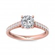 FlyerFit® 18K Pink Gold Micropave Engagement Ring