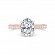 FlyerFit® 14K Pink Gold Shank And White Gold Top Micropave Engagement Ring
