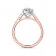 FlyerFit® 14K Pink Gold Shank And White Gold Top Micropave Engagement Ring
