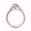 FlyerFit® 18K Pink Gold Shank And White Gold Top Micropave Engagement Ring