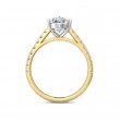 FlyerFit® 18K Yellow Gold Shank And White Gold Top Micropave Engagement Ring