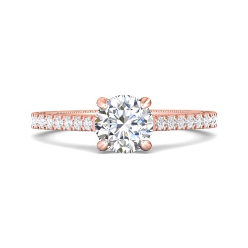 FlyerFit&reg; 14K Pink Gold Vintage Engagement Ring