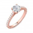 FlyerFit® 18K Pink Gold Vintage Engagement Ring
