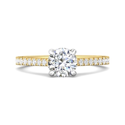 FlyerFit&reg; 14K Yellow and 14K White Gold Vintage Engagement Ring