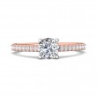 FlyerFit® 18K Pink Gold Shank And White Gold Top Micropave Engagement Ring
