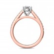 FlyerFit® 18K Pink Gold Shank And White Gold Top Micropave Engagement Ring