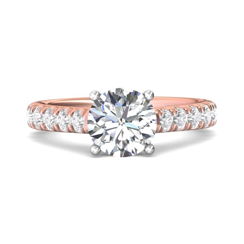 FlyerFit&reg; 14K Pink Gold Shank And White Gold Top Encore Engagement Ring