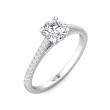 FlyerFit® 14K White Gold Micropave Engagement Ring