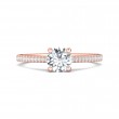 FlyerFit® 14K Pink Gold Micropave Engagement Ring