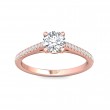FlyerFit® 14K Pink Gold Micropave Engagement Ring
