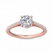 FlyerFit® 14K Pink Gold Micropave Engagement Ring