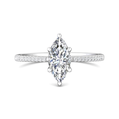 FlyerFit&reg; Platinum Micropave Engagement Ring