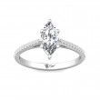 FlyerFit® Platinum Micropave Engagement Ring