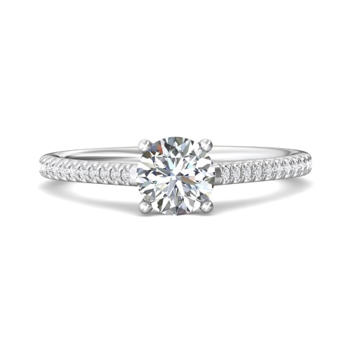 FlyerFit&reg; Platinum Micropave Engagement Ring