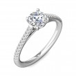 FlyerFit® Platinum Micropave Engagement Ring
