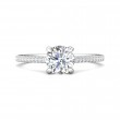 FlyerFit® 14K White Gold Micropave Engagement Ring