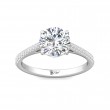 FlyerFit® 18K White Gold Micropave Engagement Ring