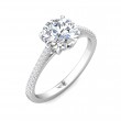 FlyerFit® 18K White Gold Micropave Engagement Ring