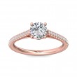 FlyerFit® 18K Pink Gold Micropave Engagement Ring