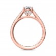 FlyerFit® 18K Pink Gold Micropave Engagement Ring