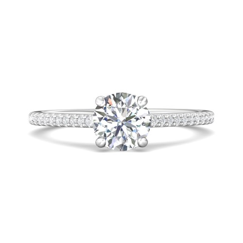 FlyerFit&reg; 14K White Gold Micropave Engagement Ring