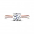 FlyerFit® 14K Pink Gold Shank And White Gold Top Micropave Engagement Ring