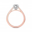 FlyerFit® 14K Pink Gold Shank And White Gold Top Micropave Engagement Ring