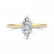 FlyerFit® 18K Yellow Gold Shank And White Gold Top Micropave Engagement Ring