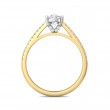 FlyerFit® 18K Yellow Gold Shank And White Gold Top Micropave Engagement Ring