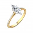 FlyerFit® 18K Yellow Gold Shank And White Gold Top Micropave Engagement Ring