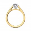 FlyerFit® 18K Yellow Gold Shank And White Gold Top Micropave Engagement Ring