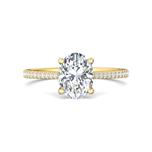 FlyerFit&reg; 14K Yellow Gold Micropave Engagement Ring