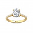 FlyerFit® 18K Yellow Gold Micropave Engagement Ring