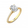 FlyerFit® 18K Yellow Gold Micropave Engagement Ring