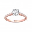 FlyerFit® 14K Pink Gold Shank And White Gold Top Micropave Engagement Ring
