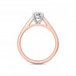 FlyerFit® 14K Pink Gold Shank And White Gold Top Micropave Engagement Ring