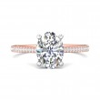 FlyerFit® 18K Pink Gold Shank And White Gold Top Micropave Engagement Ring
